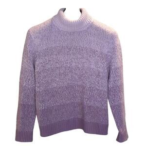 Norton McNaughton Womens Purple Ombre Turtleneck Sweater Size XL Cozy Warm